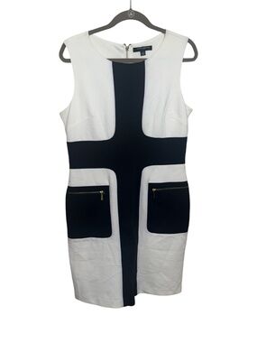 Sharagano Women's Black/Ivory Dress Sz 12 NWT